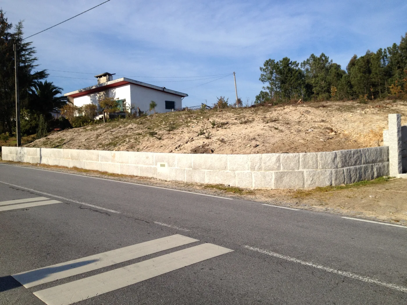 Muros de vedação em perpianho azul